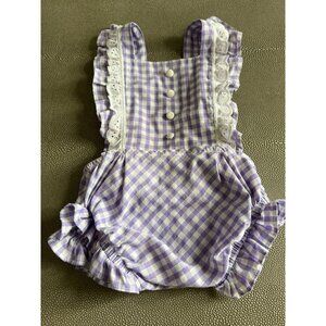 Numi Purple Checkered Sunsuit 2T EUC